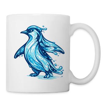 Pingouin d’eau – Pingouin de l’Animal des Vagues - Mug blanc - blanc - Droite