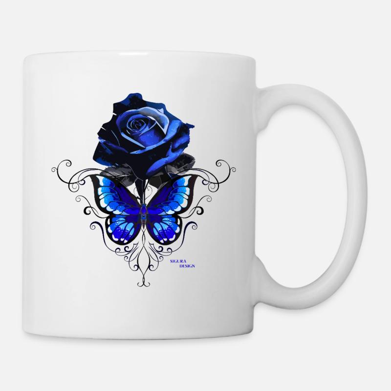 Sigura design rose butterfly - Mug - white