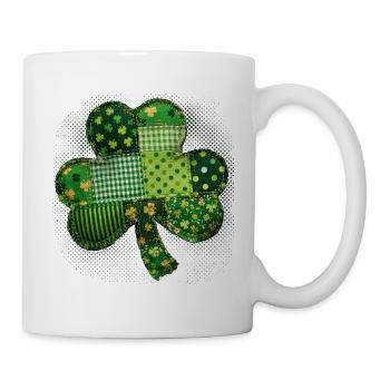 Shamrock – Vintage Patchwork St. Patrick's - Mug - white - Right