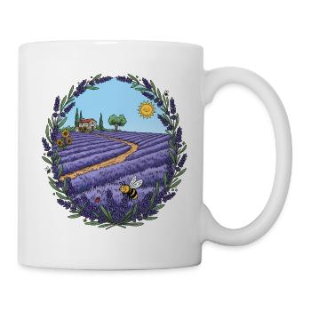 Sentier de lavande au soleil - Mug blanc - blanc - Droite