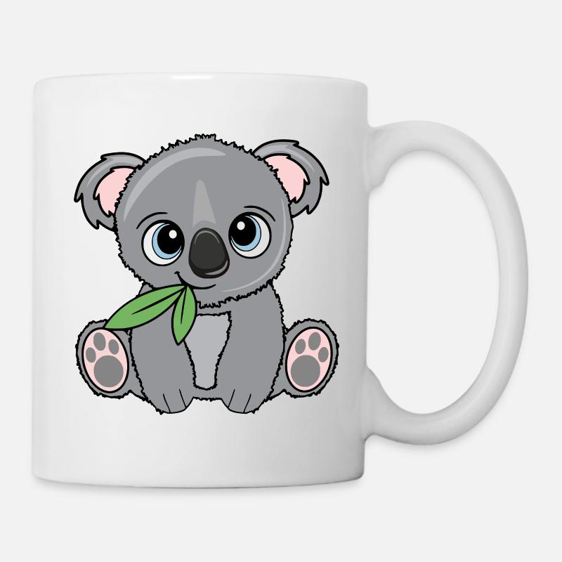 Petit koala avec feuilles - Mug blanc - blanc