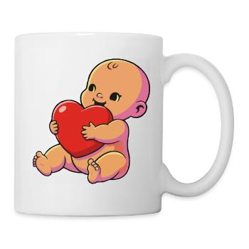 Kleine Baby-Herzumarmung - Tasse - Weiß - Rechts