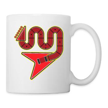 Rote Abstract Shape E-Gitarre - Tasse - Weiß - Rechts