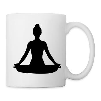 Yoga Formen Silhouetten schwarz  - Tasse - Weiß - Rechts