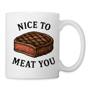 Ravi de vous rencontrer Steak Graphic - Mug blanc - blanc - Droite