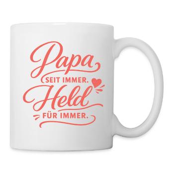 Papa Héros pour toujours – cadeau de la fête des pères - Mug blanc - blanc - Droite