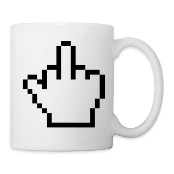 Maushand Mittelfinger Mauszeiger - Tasse - Weiß - Rechts