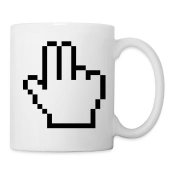 Maushand 2 Finger - Tasse - Weiß - Rechts