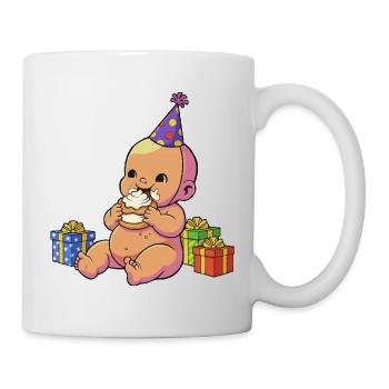 Bébé Cupcake d’anniversaire - Mug blanc - blanc - Droite