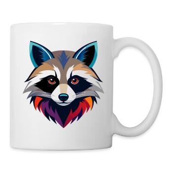 Motif artistique de la tête de raton laveur - Mug blanc - blanc - Droite