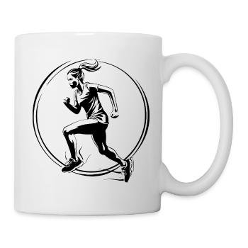 Laufen Marathon Joggen Frau - Tasse - Weiß - Rechts