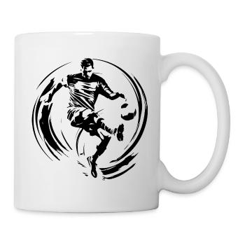 Footballeur Joueur de football Silhouette d’homme - Mug blanc - blanc - Droite