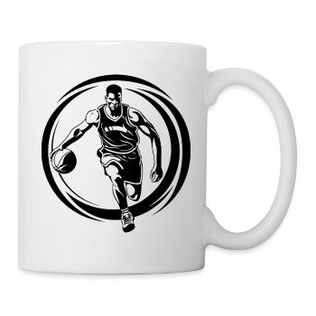Basketballer Basketball Spieler Mann Silhouette - Tasse - Weiß - Rechts