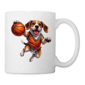 Beagle Hund Basketball Spieler Hundeliebhaber - Tasse - Weiß - Rechts