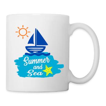 Summer and Sea - Summer Design - Mug - white - Right