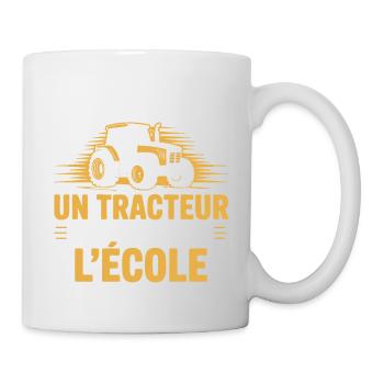 Born to drive a tractor forced to go to the eco - Mug - white - Right
