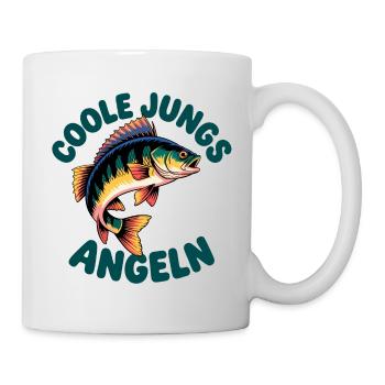 Coole Jungs Gehen Angeln - Tasse - Weiß - Rechts