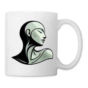 Green Line Portrait in Shadow - Mug - white - Right