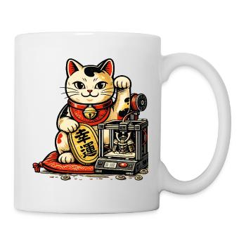 Lucky Maker Cat – The lucky cat of the Créates - Mug - white - Right