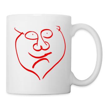 Ambivalent facial features - Mug - white - Right