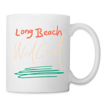Long Beach Westküste Retro Sonnenuntergang Kalifornien Vibe - Tasse - Weiß - Rechts