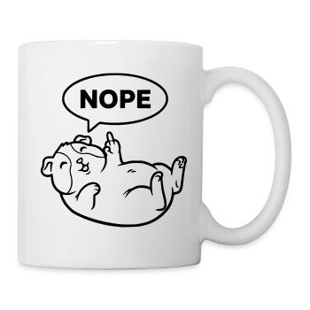 Meerschweinchen Mittelfinger Kontur - Tasse - Weiß - Rechts