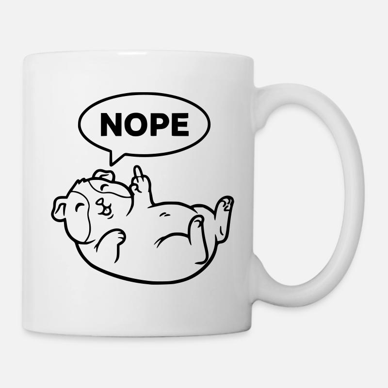Guinea pig middle finger contour - Mug - white