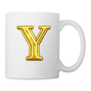 Goldenes Y Ornament - Tasse - Weiß - Rechts