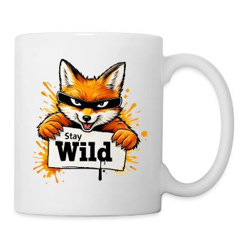 Fox Graffiti Illustration with Font Stay Wild - Mug - white - Right