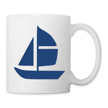 Segelboot Segelschiff segeln Geschenk - Tasse - Weiß - Rechts