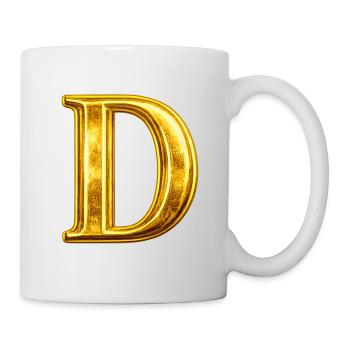 Goldenes D Monogramm - Tasse - Weiß - Rechts