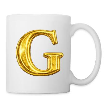 Goldenes G Motiv – Metallic Letter - Tasse - Weiß - Rechts