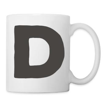 Minimal Letter D Bold Monogram Typography - Mug - white - Right