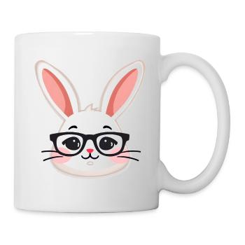Rabbit with glasses - Mug - white - Right