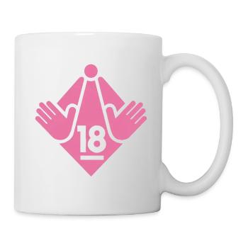 Japan 18+ Restricted Sign Sticker - Hand Stop 18禁 - Mug blanc - blanc - Droite