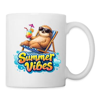Ambiances d’été : Paresseux Chill - Mug blanc - blanc - Droite
