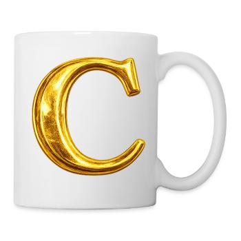 Design du monogramme en C doré - Mug blanc - blanc - Droite