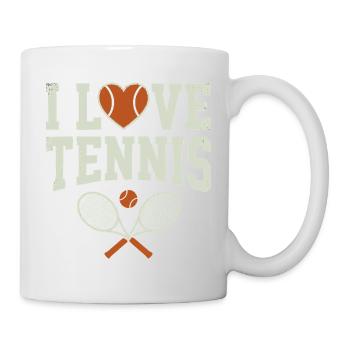 Chemise de tennis, sweat à capuche I Love Tennis, short - Mug blanc - blanc - Droite