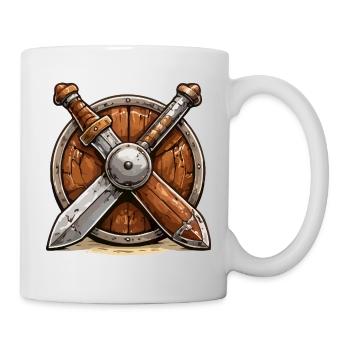 Bouclier et Épées Viking - Mug blanc - blanc - Droite