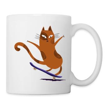 Skateboard pour chat - Mug blanc - blanc - Droite