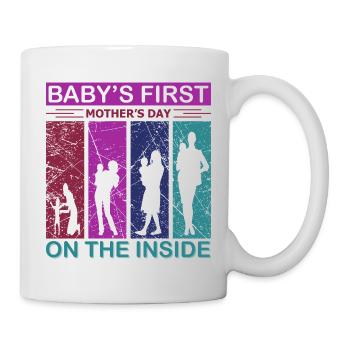Premier t-shirt de la fête des mères du bébé décorateur d’intérieur - Mug blanc - blanc - Droite