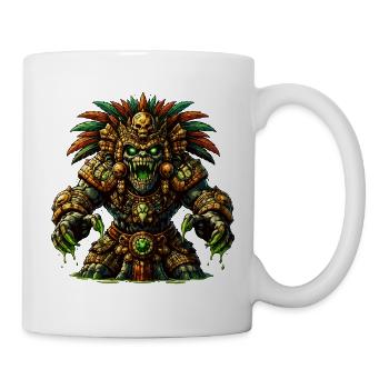 Totemkrieger der Dschungel Azteken - Tasse - Weiß - Rechts