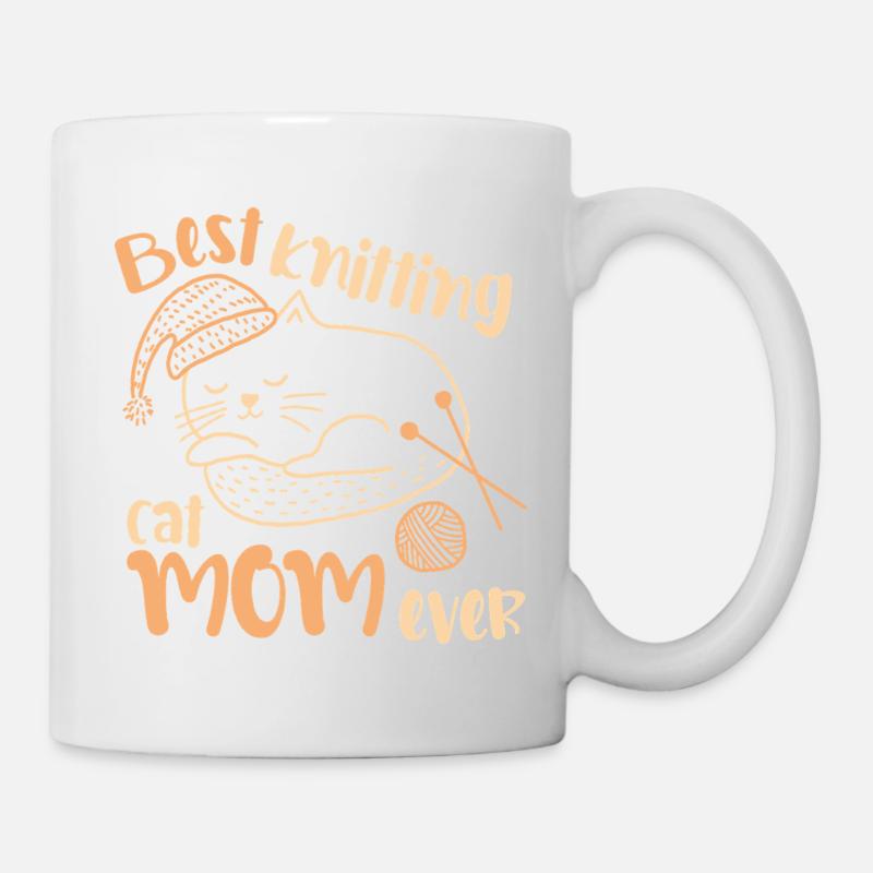 Meilleure maman de chat tricotée de tous les temps - Mug blanc - blanc