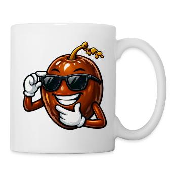 Coole Dattel Cartoon Comic Obst Arabische Frucht - Tasse - Weiß - Rechts