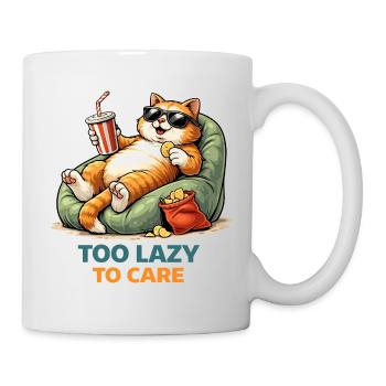 Too Lazy to Care Katzenlounge - Tasse - Weiß - Rechts