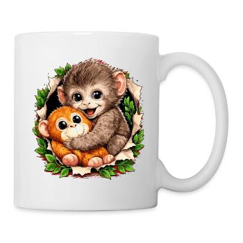 Baby Monkey Punch Viral Trend - Tasse - Weiß - Rechts