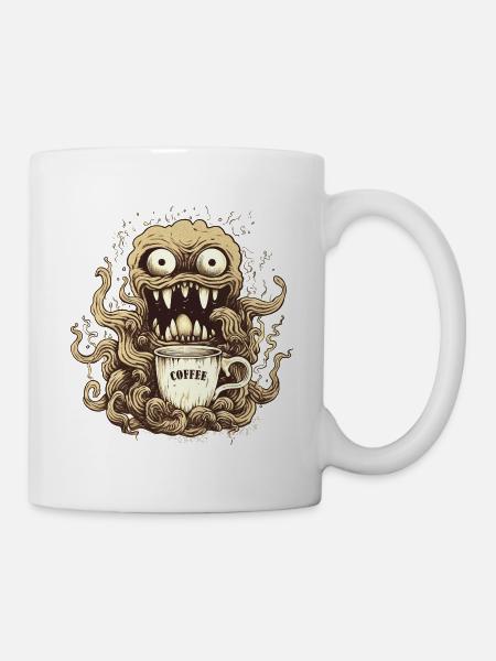 Kaffeemonster  - Koffein Zombie - Morgenmuffel - Tasse - Weiß