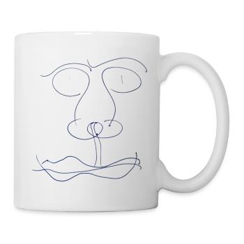 Abstraktes Gesicht: Künstlergeschenke - Tasse - Weiß - Rechts
