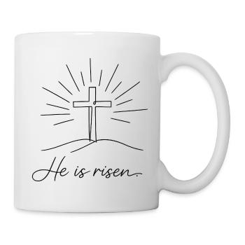 Kruzifix He is Risen Ostern Jesus - Tasse - Weiß - Rechts