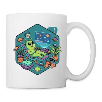 Alien Gamer lustiges Gaming Motiv - Tasse - Weiß - Rechts